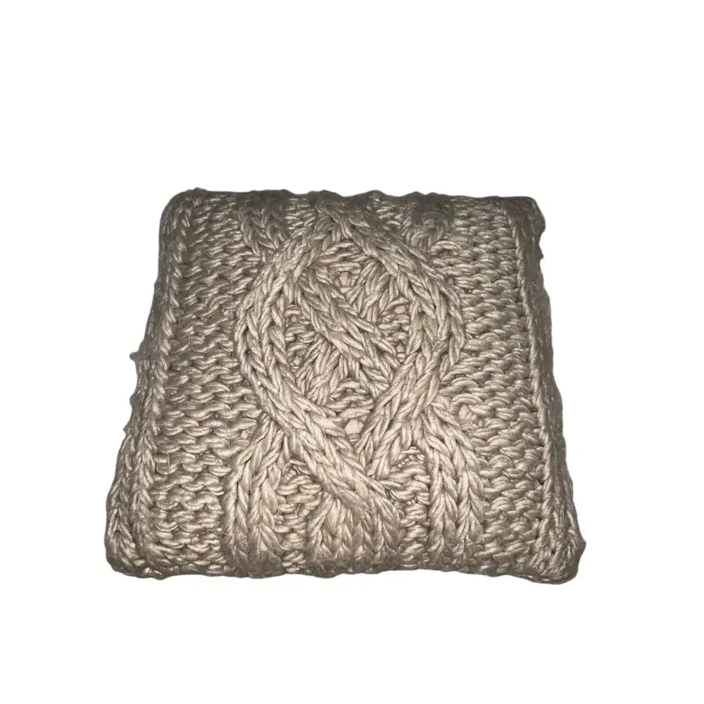 UGG Oversized Oyster Taupe Chunky Knit Decorative Pillow Size 21.5 x 21.5